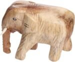 Wooden Hand Carved Wooden Elephant Statue, Sculpture Art Decorative Rustic Home ... - Image 2