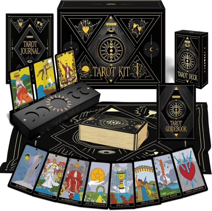Wyspell Tarot Kit Includes Gold Tarot Cards with Guide Book, a Cloth, a Bag, a J... - Image 2