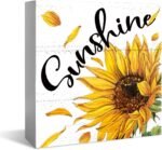 XDFVL Sunflower Decor Wood Box Sign Desk Decor, Sunflower Decorations for Party,... - Image 2