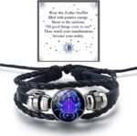 Zodiac Signs Spirit Bracelet For Women Men, 12 Constellation Leather Multilayer ... - Image 2