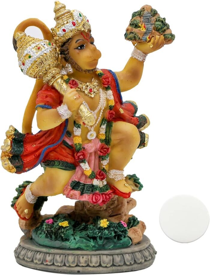 alikiki India Idol Lord Hanuman Statue - 3.9”H Hindu God Flying Hanuman Figurine... - Image 2