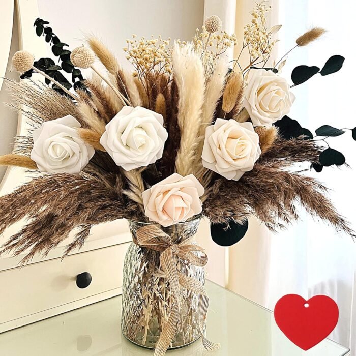 100pcs Artificial Flowers Arrangement With Vase Included, Dining Table Centerpie... - Image 2