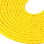 12 Strands Yellow Clay Beads Kit for Bracelet Making 6mm Flat Polymer Clay Heish... - Image 2