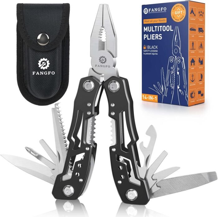 14-In-1 Multitool with Safety Locking, Professional Stainless Steel Multitool Pl... - Image 2