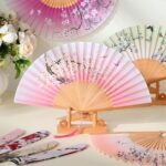 Zonon 4 Pack Handheld Floral Folding Fans Hand Held Silk Bamboo Fans with Tassel... - Image 4