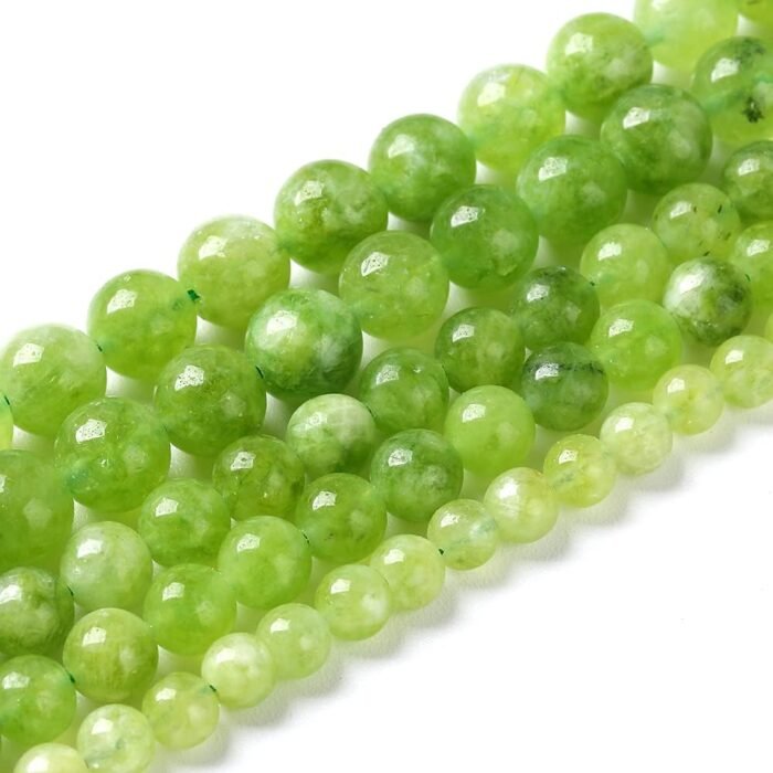 45pcs 8mm Natural Peridot Green Lace Jades Beads Round Loose Spacer Beads for Je... - Image 3