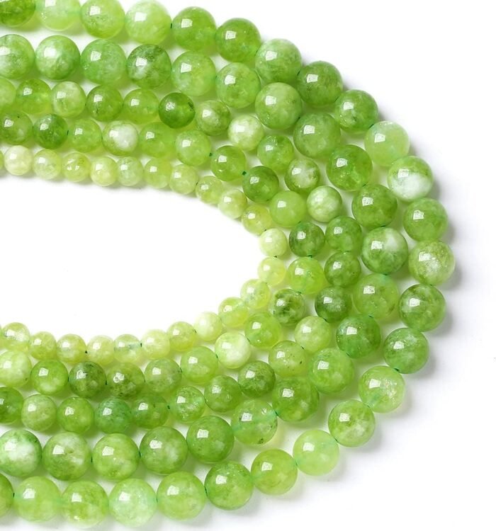 45pcs 8mm Natural Peridot Green Lace Jades Beads Round Loose Spacer Beads for Je... - Image 4