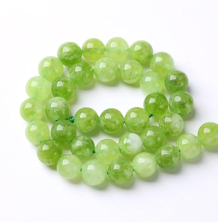 45pcs 8mm Natural Peridot Green Lace Jades Beads Round Loose Spacer Beads for Je... - Image 6