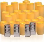 Set of 24 Waterproof Outdoor Flameless Candles, LED Candles with 4 Remote and Ti... - Image 5
