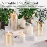 NURADA Flameless Candles with Remote Timer - Glass Real Wax 3D Wick LED Pillar V... - Image 7