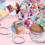 2000pcs Orange Yellow Clay Beads for Bracelets Making, Flat Round Polymer Clay B... - Image 4