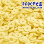 2000pcs Orange Yellow Clay Beads for Bracelets Making, Flat Round Polymer Clay B... - Image 6