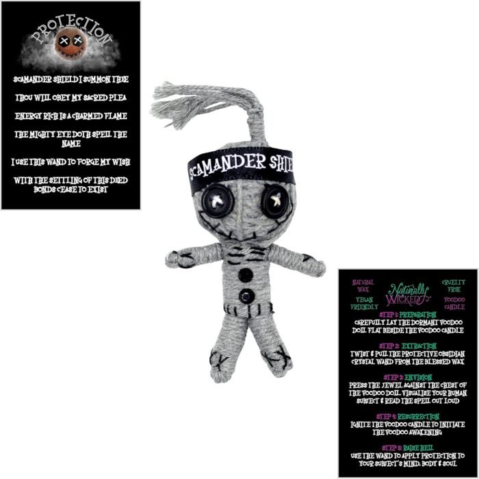 Naturally Wicked Voodoo Protection Candle Set - Inc. Voodoo Doll, Crystal, Wood ... - Image 5