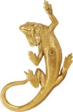 Deco 79 Polystone Lizard Textured Climbing Wall Decor, 17" x 10" x 5", Gold - Image 4