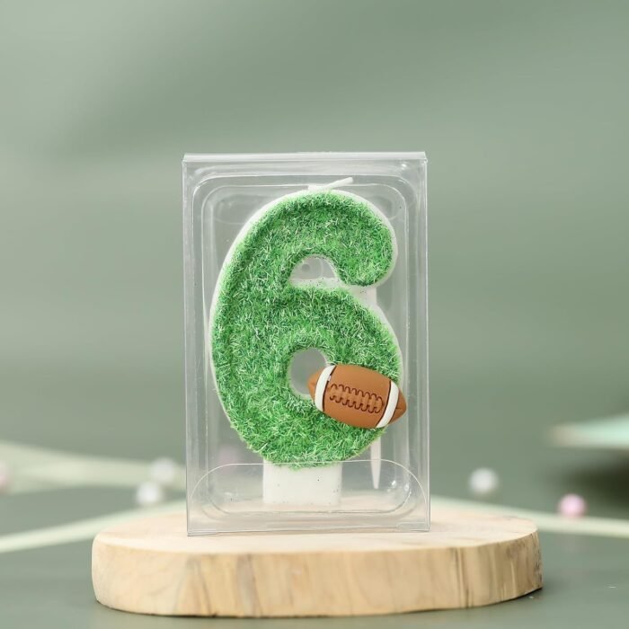 Football Birthday Number Candles for Cake Green Number 12 Candle Football Cake T... - Image 7