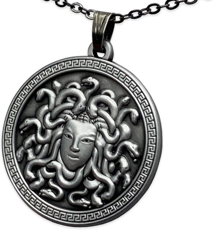 Happy Kisses Medusa Necklace - Pendant Jewelry – Greek Mythology Gift – Antique ... - Image 3
