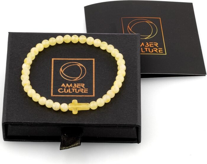 Amber Culture Amber Cross Stretch Bracelet - Certified Handmade Natural Baltic C... - Image 5