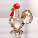 Crystal Rooster Animal Collectible Cute Figurine Ornament Gifts Home Decor (Gold... - Image 3