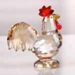 Crystal Rooster Animal Collectible Cute Figurine Ornament Gifts Home Decor (Gold... - Image 4