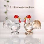 Crystal Rooster Animal Collectible Cute Figurine Ornament Gifts Home Decor (Gold... - Image 6