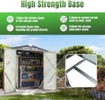Aoxun 6'x4' Outdoor Storage Shed with Base Galvanized Steel Metal Garden Shed fo... - Image 3