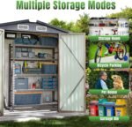 Aoxun 6'x4' Outdoor Storage Shed with Base Galvanized Steel Metal Garden Shed fo... - Image 6