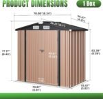 Aoxun 6'x4' Outdoor Storage Shed with Base Galvanized Steel Metal Garden Shed fo... - Image 7