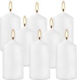 Set of 8 Unscented Pillar Candles 2" x 4"，White Candles for Home Decor,Church,Re... - Image 3