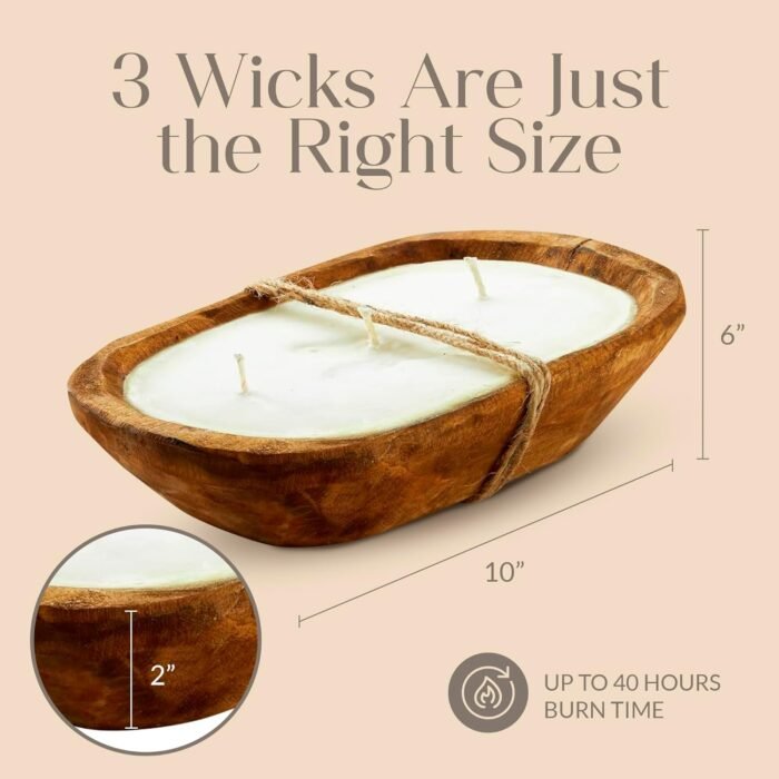 Dough Bowl Candle Co. Gardenia Tuberose Soy Candle - 3 Wick Rustic Farmhouse Cof... - Image 5