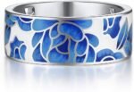 Santuzza 925 Sterling Silver Enamel Flower Pattern Ring for Women - Image 3