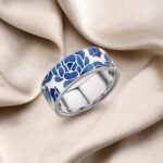 Santuzza 925 Sterling Silver Enamel Flower Pattern Ring for Women - Image 4