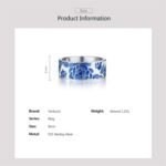 Santuzza 925 Sterling Silver Enamel Flower Pattern Ring for Women - Image 5