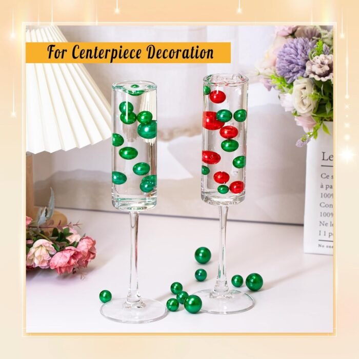 300Pcs No Hole Faux Beads, Green Mix Vase Filler for Centerpieces Vases, Table S... - Image 5