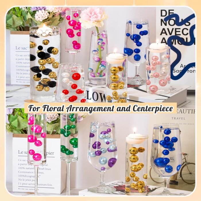 300Pcs No Hole Faux Beads, Green Mix Vase Filler for Centerpieces Vases, Table S... - Image 7