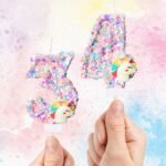 Unicorn Birthday Number Candles for Cake, Pink Number 4 Candle, Fun Glitter Unic... - Image 4