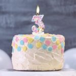 Unicorn Birthday Number Candles for Cake, Pink Number 4 Candle, Fun Glitter Unic... - Image 5