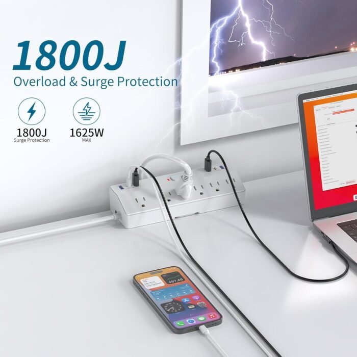 40W Fast Charging Station, Desk Clamp Power Strip, JXGUCAT Removable Desk Clamp ... - Image 5