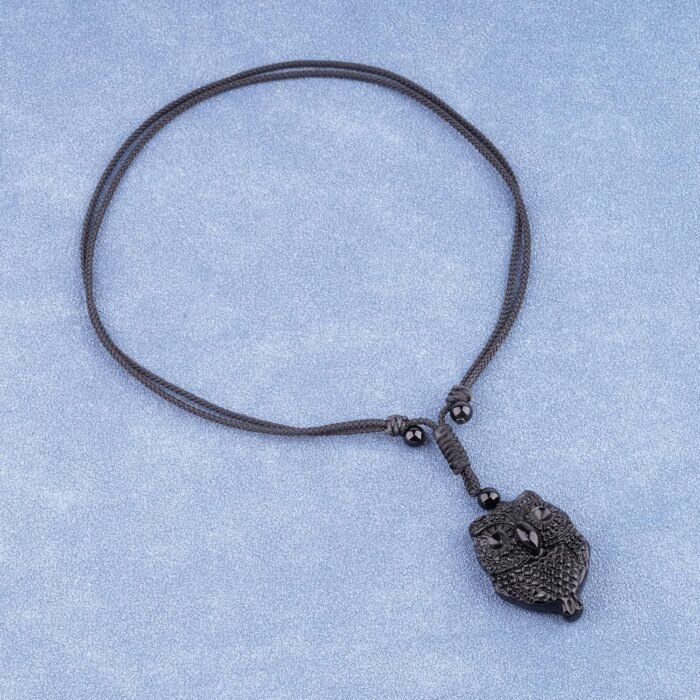 ASGIFT Black Obsidian Necklace Healing Crystal Stone Amulet Protection Pendant w... - Image 4