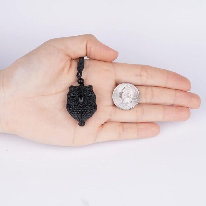 ASGIFT Black Obsidian Necklace Healing Crystal Stone Amulet Protection Pendant w... - Image 5