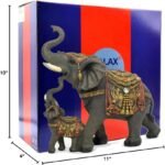 Dalax-Mama and Baby Elephants Statue Figurines Home Decor Trunk Facing Upwards L... - Image 7