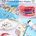 12 Strands Yellow Clay Beads Kit for Bracelet Making 6mm Flat Polymer Clay Heish... - Image 5