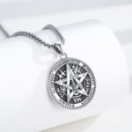Tetragrammaton Necklace 925 Sterling Silver Pentagram Necklace for Men Women Amu... - Image 3