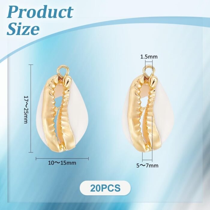 UNICRAFTALE about 20Pcs Shell Charms Natural White Cowrie Sea Shells Pendant Con... - Image 4