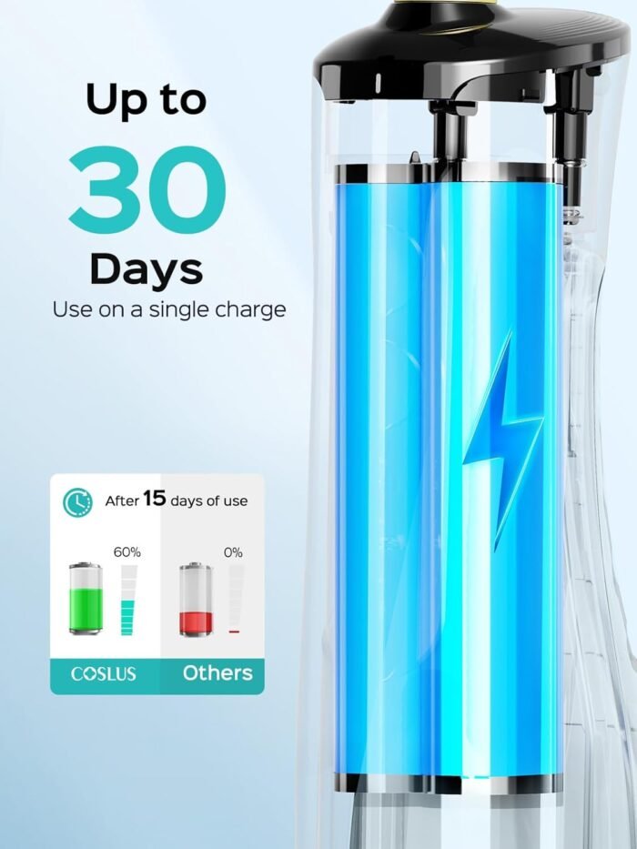 COSLUS Cordless Water Flosser & Dental Pick for Teeth, Braces, Gums Care - Advan... - Image 6