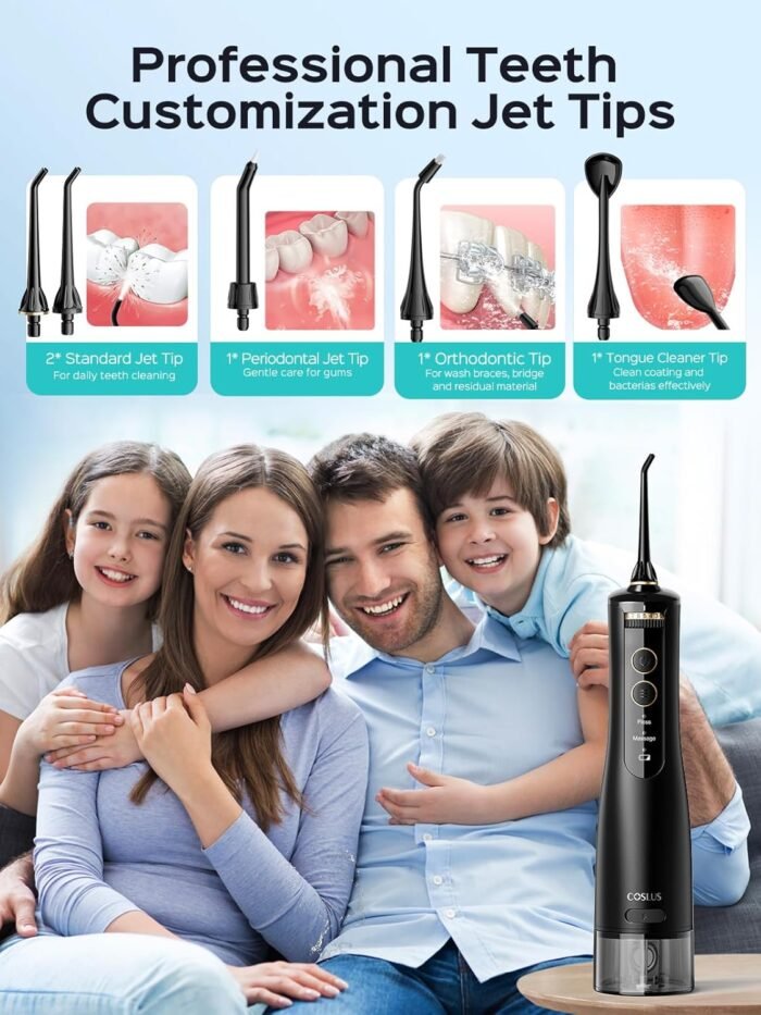 COSLUS Cordless Water Flosser & Dental Pick for Teeth, Braces, Gums Care - Advan... - Image 10