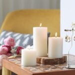 3x4 Inch White Pillar Candles - Set of 3, Hand-Poured Unscented, Long Burning, S... - Image 5