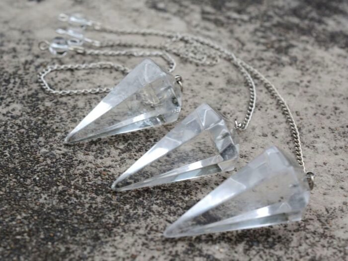 Natural Clear Quartz Gemstone Rock Crystal Hexagonal Pointed Reiki Chakra Pendan... - Image 3