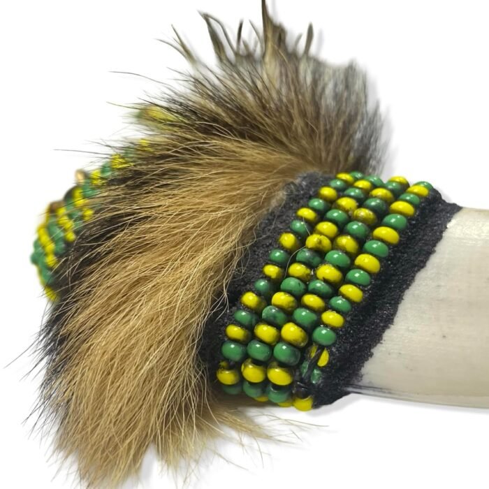Eleke de Orunmila (Orula) - Green & Yellow Beads with Tooth & Gold Accents Yorub... - Image 5