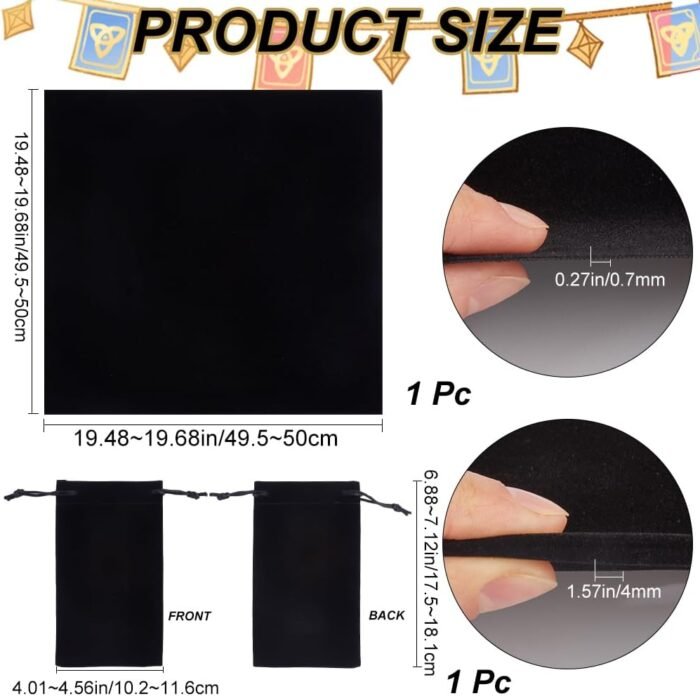 CREATCABIN Altar Cloth Tarot Table Cloth Gothic Cards Bag Square Table Cover Div... - Image 3