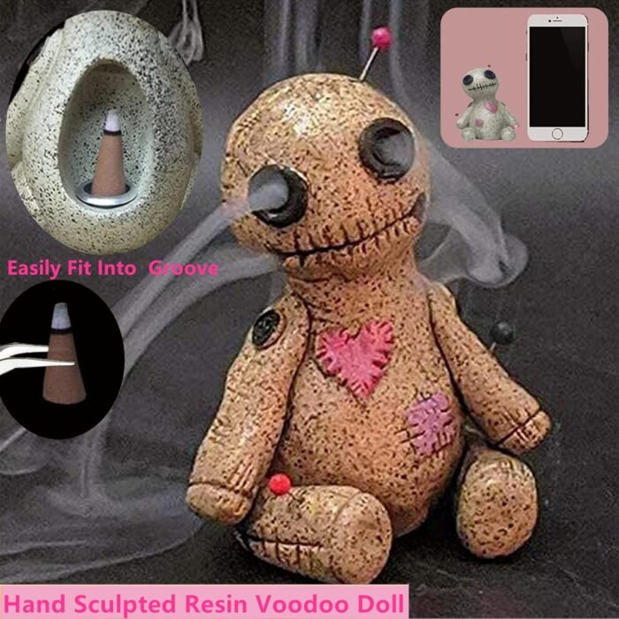 Voodoo Doll Incense Burner, Voodoo Doll Cone Incense Holder, Resin Voodoo Doll w... - Image 4